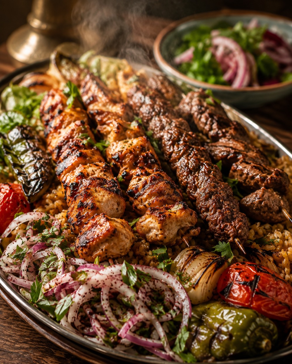 Основни ястия за споделяне / Main dishes laid out for sharing